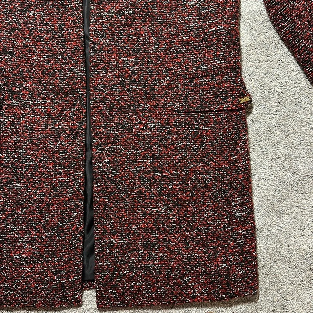 Calvin Klein Tweed Topper Jacket Open Front Collarless - Size 10 - Picture 8 of 16